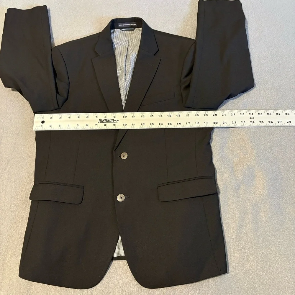 Tommy Hilfiger Sport Coat 40S Black Wool Blend Performance Stretch Modern Blazer